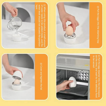 Microwave Oven Egg Steamer 1/4 Egg Capacity Prevent Evenly Kitchen Dumpling Burst Cooking Multifunctional Tool Quickly Heat J0Q5