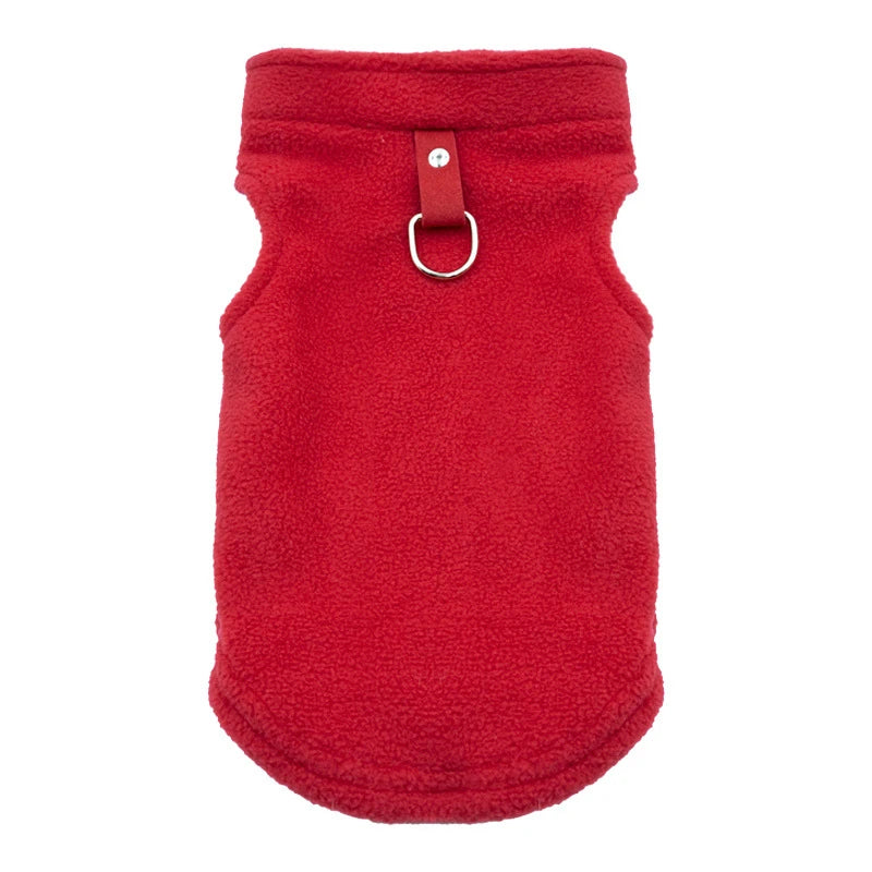 Autumn Fleece Pet Dog Clothes Solid Color Harness Outfits Walking Warm Vest for Small Medium Puppy Plaid Chihuahua Cat Jackets