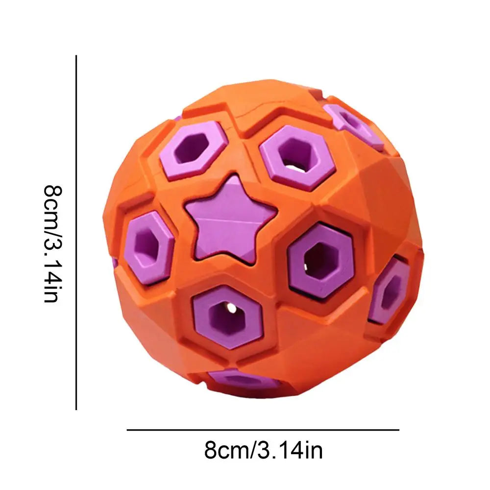 Pet Sound Toys Dog Toy Ball Rubber Hollowed Star Shape Squeaky Balls for Dogs Portable Bite Resistant Training Playing Supplies
