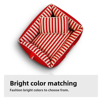 Wholesale Pet Nest Bite Resistant Yarn Canvas Kennel Dog Bed, Teddy Square Dog Bed All Seasons Cat Nest