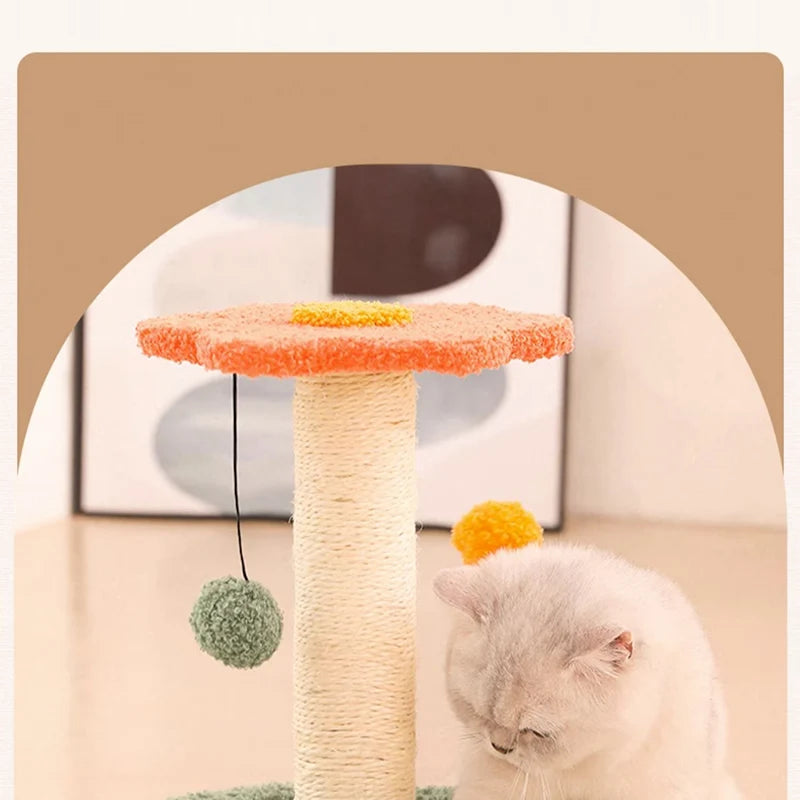 HOOPET Cat Climbing Frame Small Sisal Teasing Pet Toys Scratching Board Claw Grinding Cat Toys Carousel Type Cat Climbing Frame