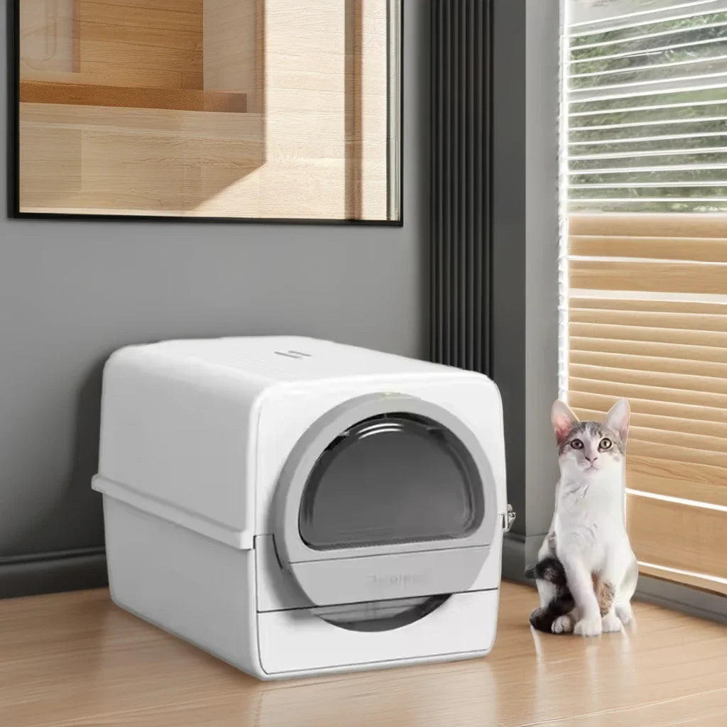 Fully Enclosed Removable push-pull cat toilet  Semi automatic cat litter box