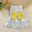 Dog Princess Dress Cute Print Puppy Dresses with Bowknot Sweet Cat Skirt Summer Thin Pet Wedding Party Chihuahua Doggies Clothes
