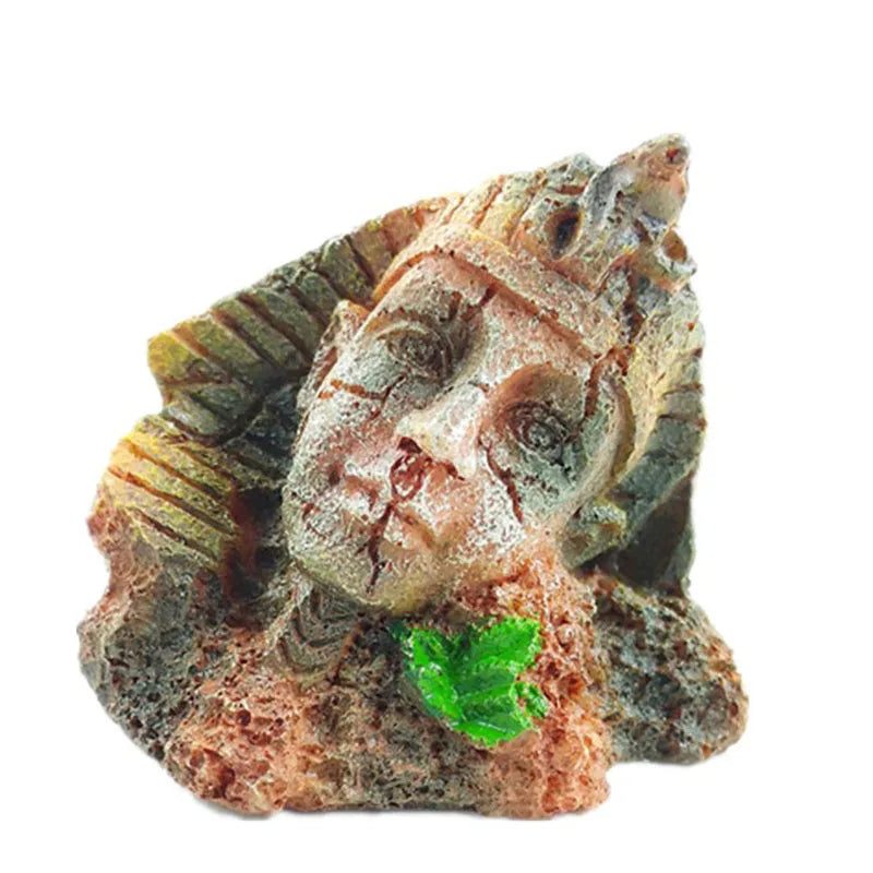 1Pcs Resin Aquarium Decoration Fish Tank Ancient Antique Roman Statue Ornament Acuario Rocks for Aquarium Fish Decor Reptile Box