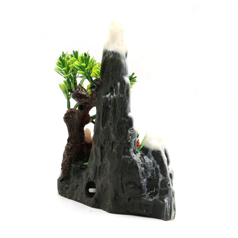 Resin Aquarium Rockery Mountain Decoration Artificial View Rock Cave Stone Tree Fish Tank Ornament Pet Supplies Home Decor