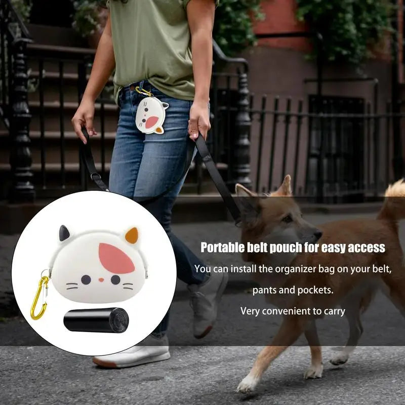 Dog Treat Pouch Silicone Pet Snack Pouch Portable Pet Training Container Pet Poop Bag Dispenser Treat Storage Bag Dogs For Pet