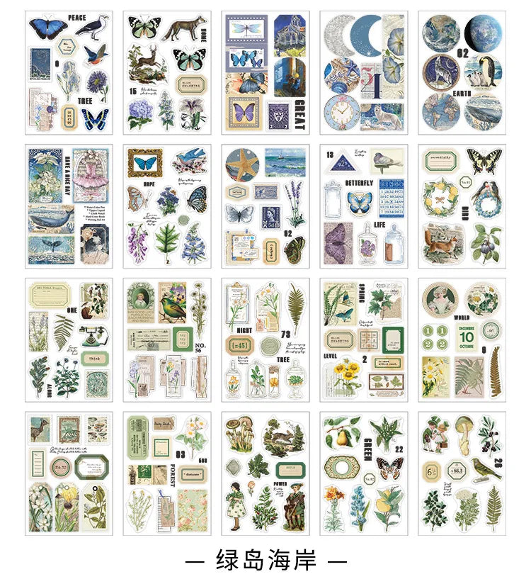 JIANQI 20 pcs PET Die cut Stickers book Plant Flower Label Decorative handmade Scrapbooking Material Diary Album Craft Supplies