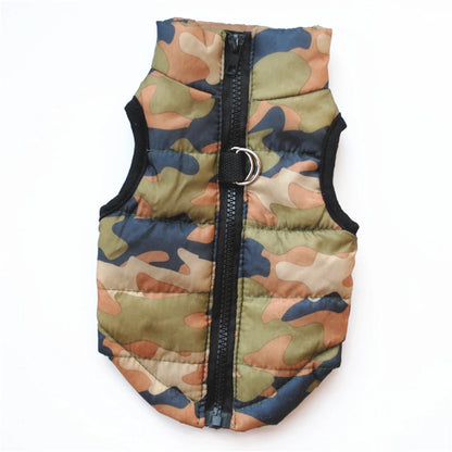 Windproof Pet Vest Jacket Winter Warm Big Dog Clothes Puppy Harness Clothing Funny Printed Coat for Small Medium Dogs Cats XS-XL
