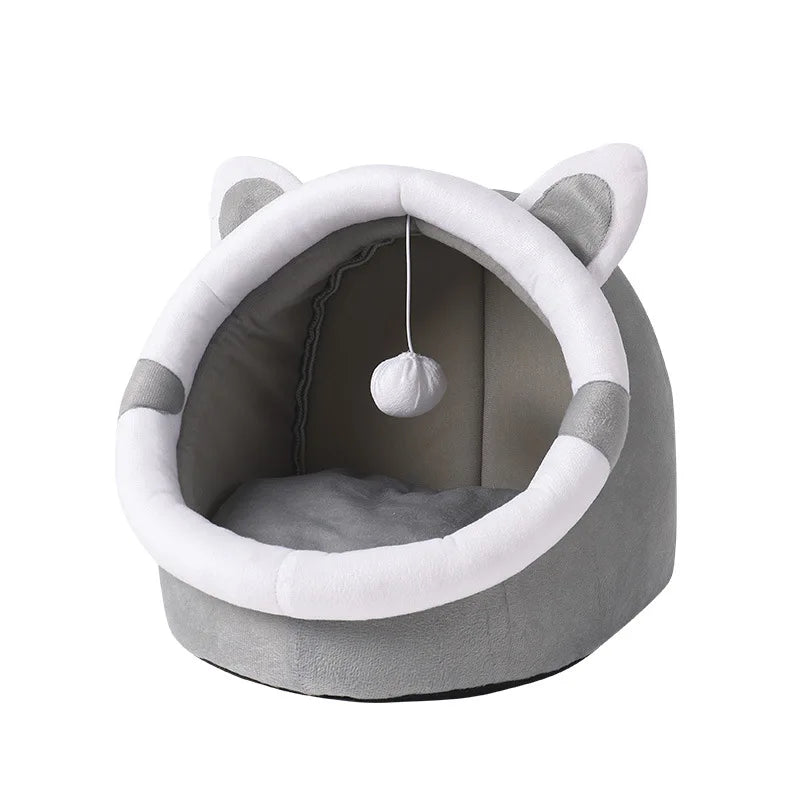 Pet House Cat Bed Cat Basket Winter Warm Beds Cat Pet Tent Cave Bed for Cats Small Dogs Foldable Removable Washable Kitten House