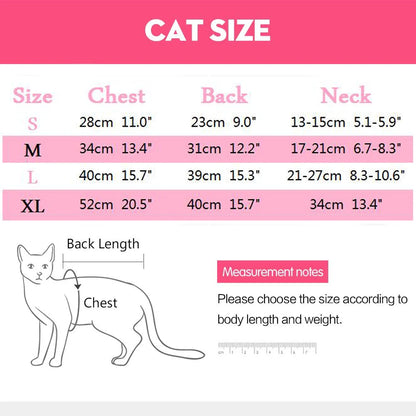 Pet Cat Recovery Suit for Abdominal Wounds or Skin Diseases E-Collar Alternative, After Surgery Wear Onesie Bodysuit Cat Clothes
