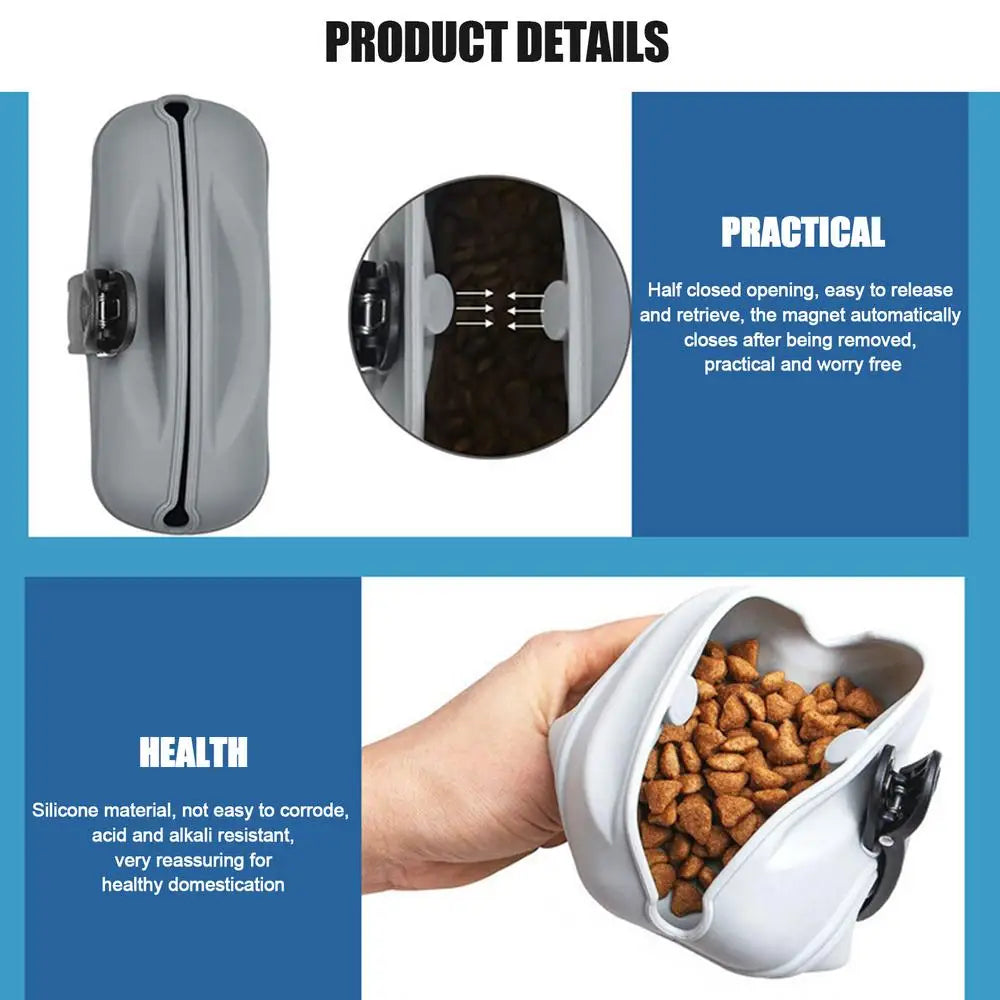 Silicone Treat Pouch For Dogs Portable Silicone Training Container Clip On For Dog Training Training Container Food Reward