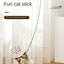 Simulation Feather Interactive Cat Toy Satin Ribbon Bell Cat Stick Toys Kitten Playing Teaser Wand Toy Cat Supplies Accessories