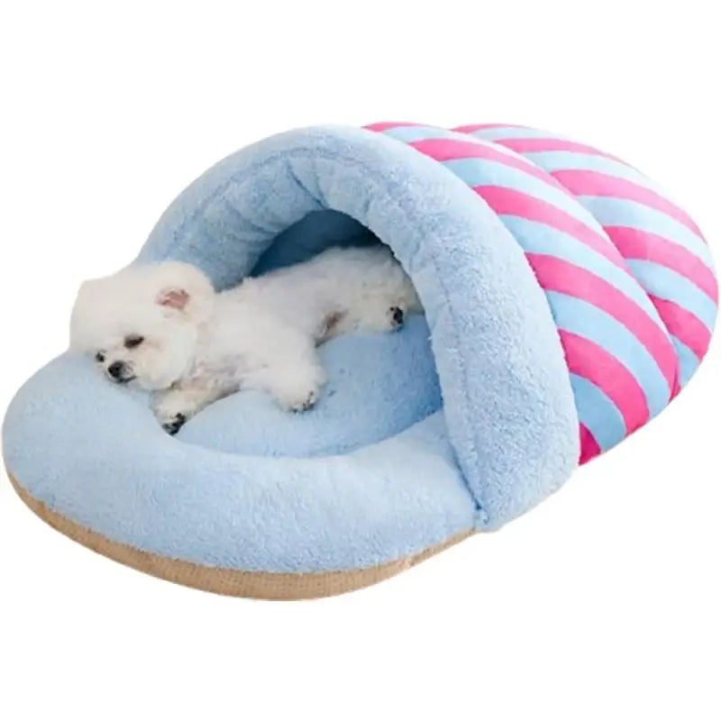 Cat House Bed Plush Winter Slippers Dog Nest Semi-Enclosed Design Pet Sleeping Tool for Dogs Cats Rabbits Warm Kitten Puppy Nest