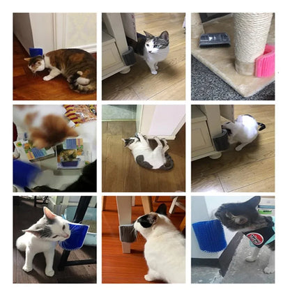 2/1PCS Pet Brush Comb Play Cat Toy Softer Cat Self Groomer Massage Comb with Catnip Face Scratcher for Kitten Puppy Cat Clean