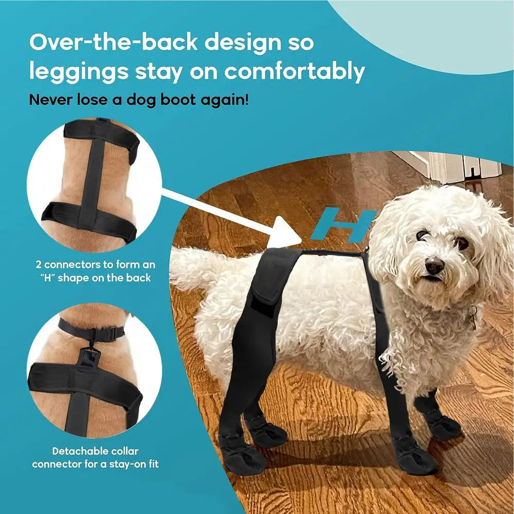 Dog Suspender Boots Waterproof Paw Protectors Non-slip Pets Paws Protector Adjustable Walking Shoes Booties Dog Paw Protectors