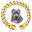 Strong Heavy Duty 19MM Wide Light Metal Strong Metal Cuban Link Dog Collar,Gold Dog Chain Collar for Small Medium Dogs