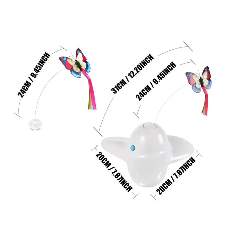 Butterfly Cat Toy Interactive Cat Toys For Boredom Moving Cat Toys With LED Light And Weighted Base Butterfly Flutter Pet