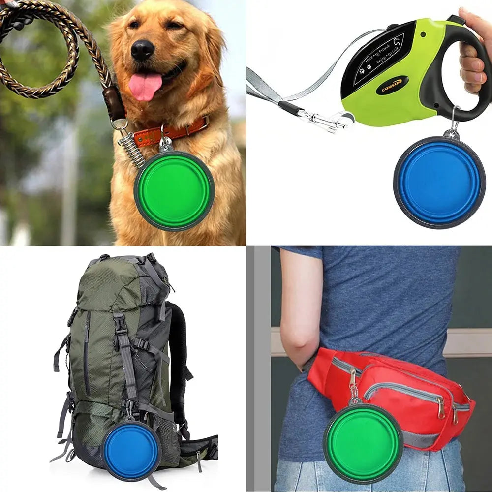 Hot Selling Camping Travel Portable Folding Dog Pet Food Water Bowl
