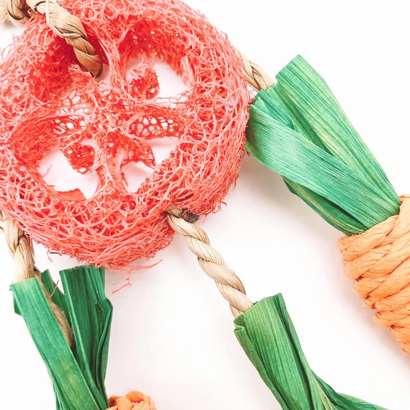 Natural Straw Rope Carrot Hamster Molar Chew toy Small Pets Toys For Hamster Rabbit Grinding Groducts Gnaw Toy Supplies New