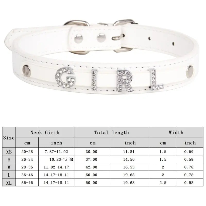 Custom Cat Dog Collar Personalized Rhinestone Puppy Collars Adjustable Letter Crown Charm Name Dog Necklace Chihuahua Id Collar