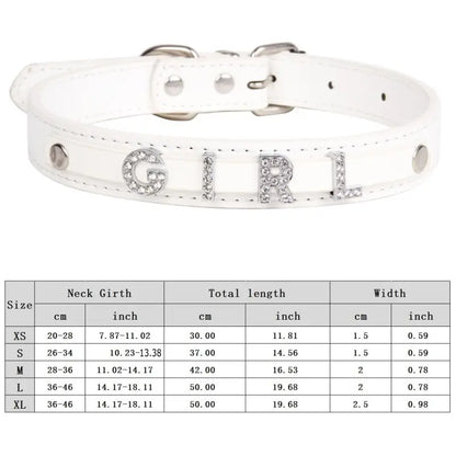Custom Cat Dog Collar Personalized Rhinestone Puppy Collars Adjustable Letter Crown Charm Name Dog Necklace Chihuahua Id Collar