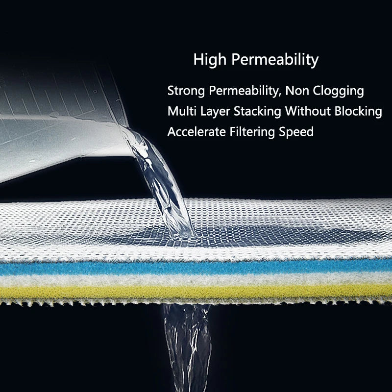 9D 9Layers Aquarium Fish Tank Filter Sponge No Glue Foam Biochemical Cotton Aquarium Filtration Accessories Bio Sponge acuarios