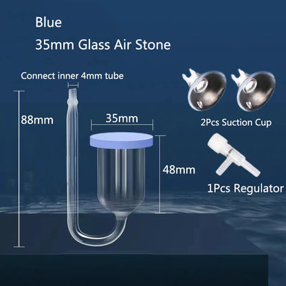 Highly Transparent Glass Air Pump Sand Stone Aquarium Oxygen Pump Fresh Air Stone Nano Bubble Bar Aquarium Fish Tank Aerator New