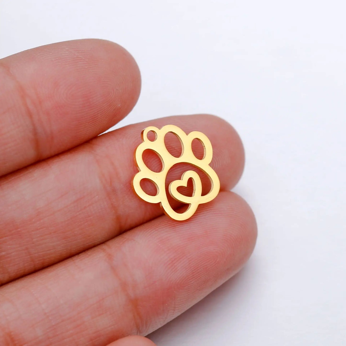 5Pcs/Lot Stainless Steel Cat Dog Claw Charms Cute Animal Claw Love Pendant For DIY Bracelet Necklaces Jewelry Making Accessories