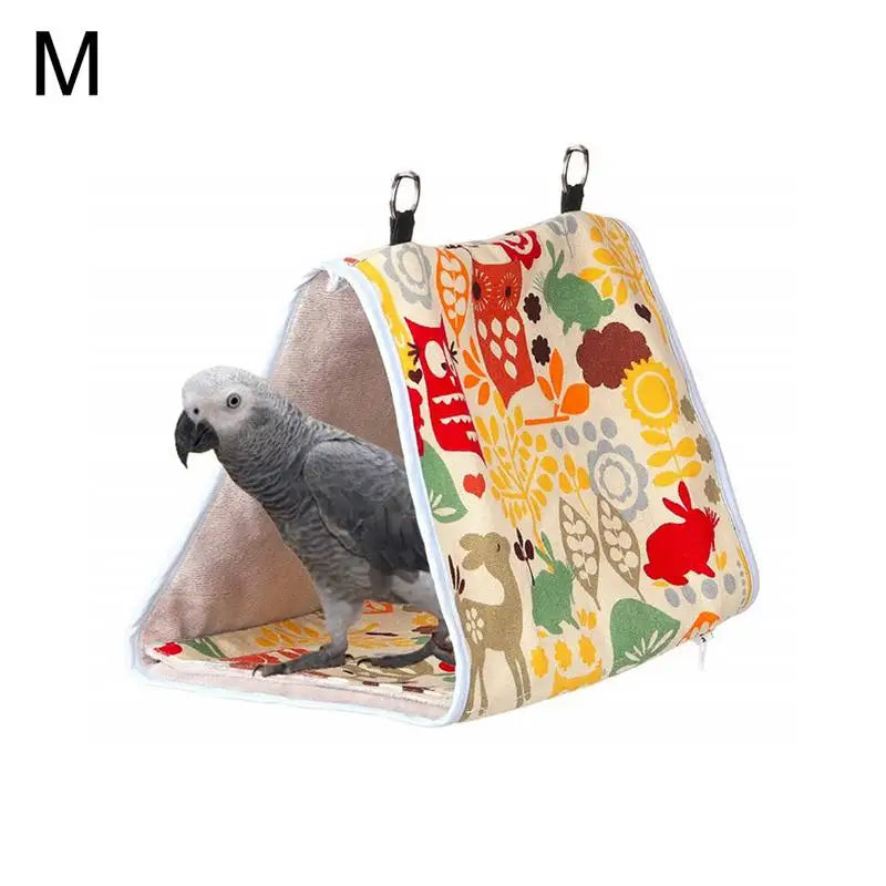 Pet Bird Nest Hammock Peony Parrot Small Hammock Bird Nest Winter Warm Thick Triangle Bird Hanging Tent Snuggle Hut