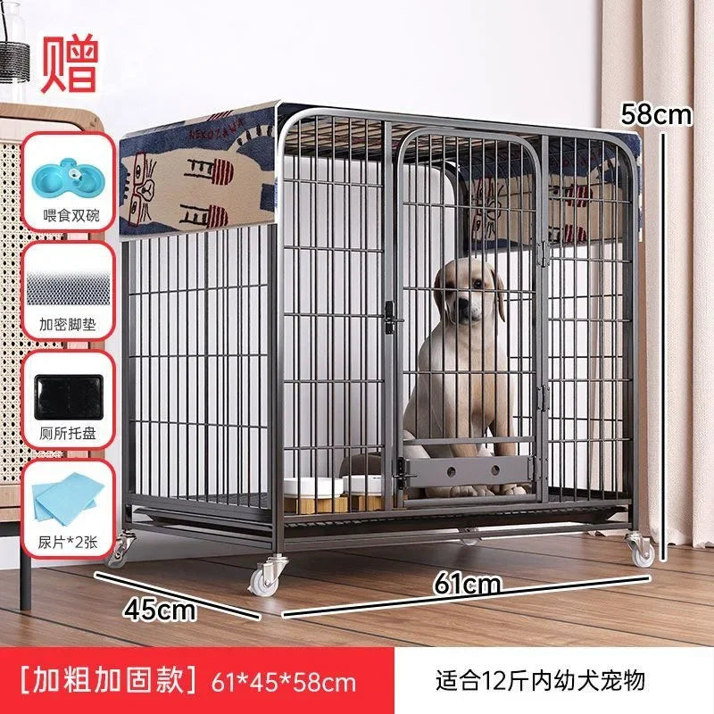 Dog Cage Large Dog Small to Medium Dog Golden Retriever Labrador Corgi Side Ranch with Toilet Separation Indoor Household Nest