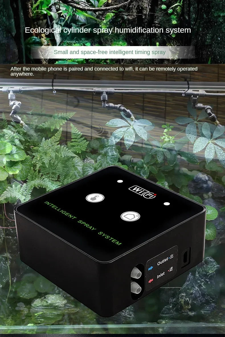 WiFi Control Intelligent Reptile Spray Humidifier Timer Automatic Mist Rainforest Timing Spray System Kit Irrigation Sprinkler