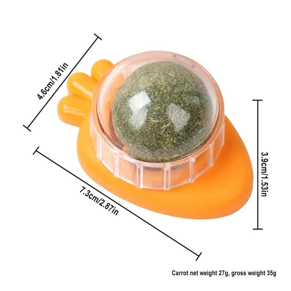 Catnip Wall Spin Ball Catnip Ball Toy Edible Cat Catnip Toys Promotes Digestion Enhances Appetite Wall Cat Lick Ball for Cat