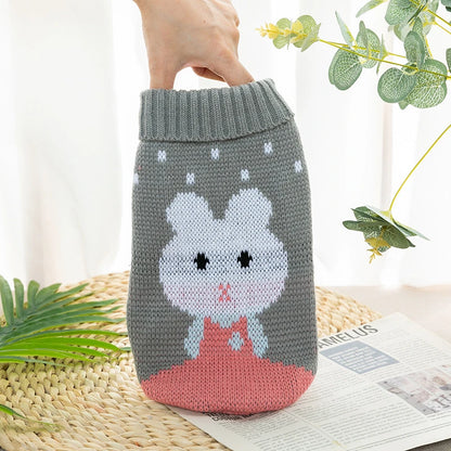 Luxury Designer Clothes for Dogs Cartoon Animal High Collar Winter Chihuahua Clothing Pet Keep Warm Winter Christmas Cat Sweater