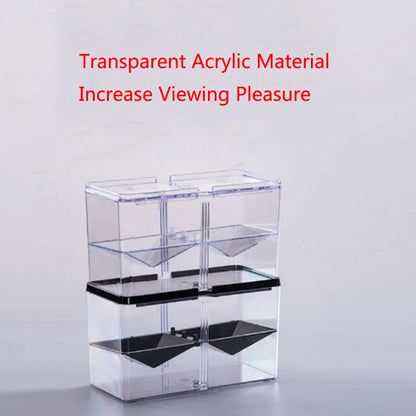Transparent Acrylic Two Splits Guppy Fish Tank Aquarium Betta Fish Bowl Transparent Aquarium Hatchery Breeding Isolation Box