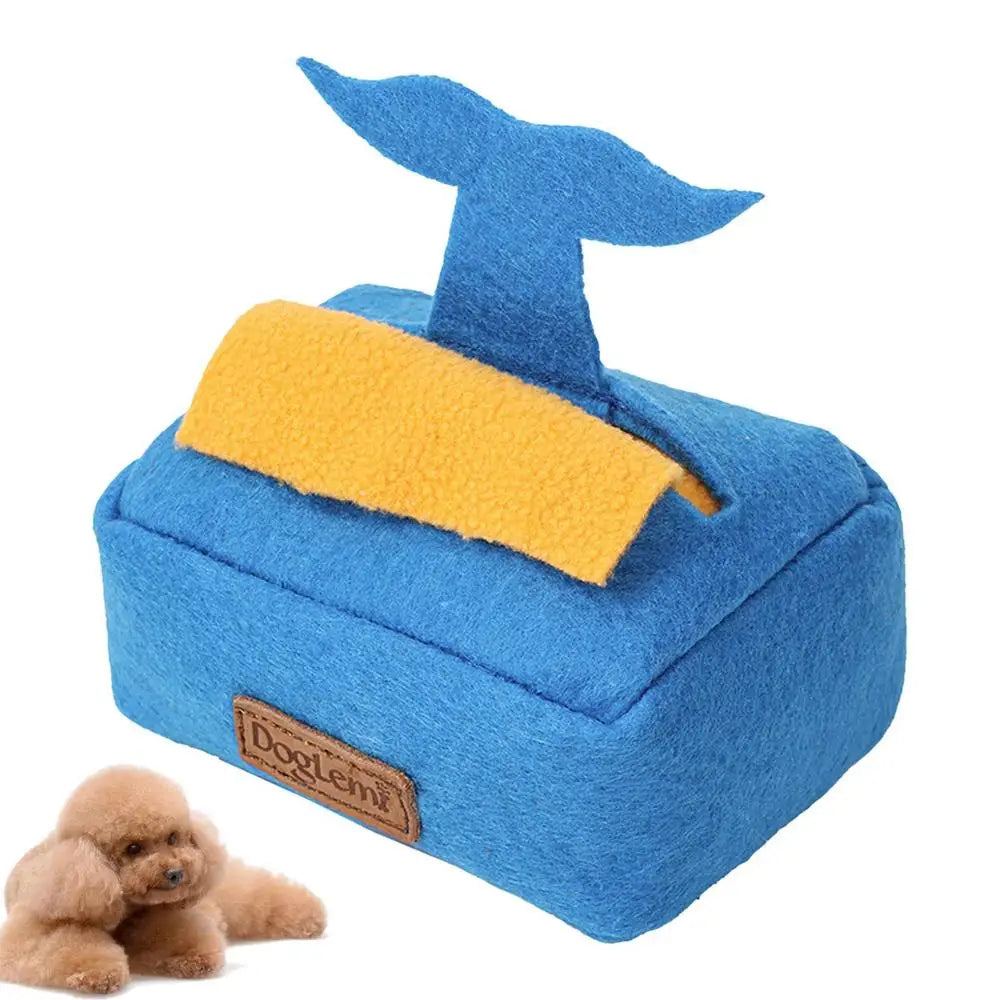 Pet Interactive  Puzzle Toys Encourage Natural Foraging Skills Portable Pet Snuffle Tissue Box Toy Slow Feeder Training Toy