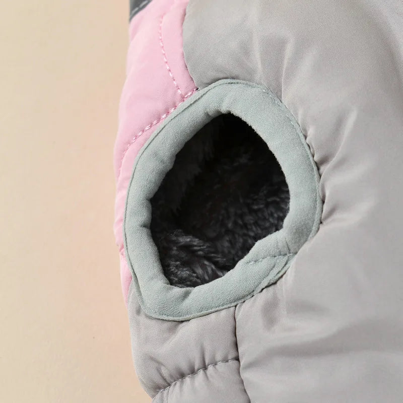 Reflective Dog Winter Jacket with Harness Cold Weather Clothes for Small Medium Dogs Turtleneck Thermal Fleece Lined Dog Coat