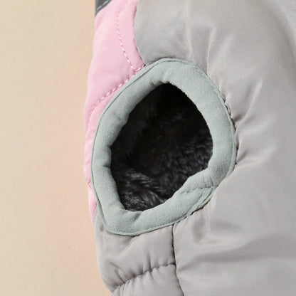 Reflective Dog Winter Jacket with Harness Cold Weather Clothes for Small Medium Dogs Turtleneck Thermal Fleece Lined Dog Coat
