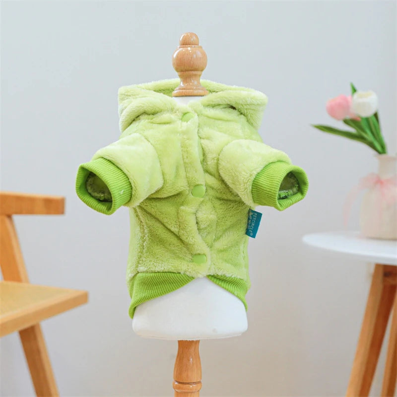 Autumn Winter Pet Dog Costumes Green Dinosaur Christmas Fleece Overalls Sweatshirts for Small Puppy Funny New Year Cat Clothing