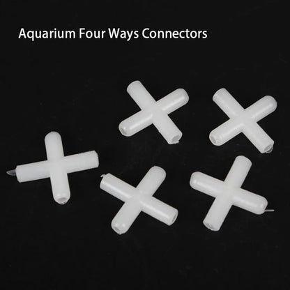 10pcs/lot 4mm Plastic Aquarium Fish Tank Air Pump Connector T Shaped Connector Control Valve Air Pipe Tube Fish Accessories