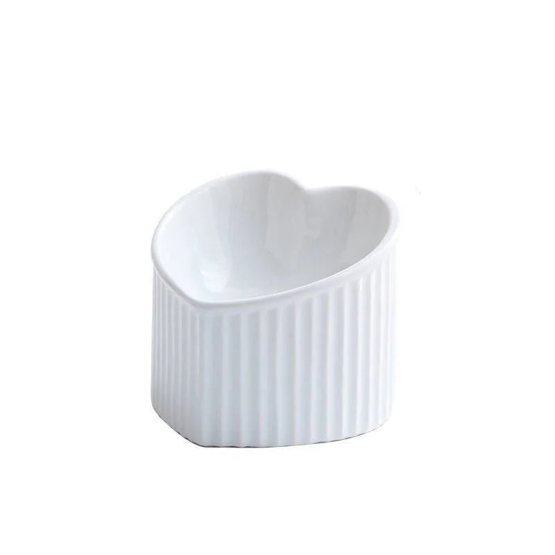 Handcrafted Colorful Ceramic Pet Bowl with Slanted Mouth Design - Ideal for Cats and Small Dogs High Quality