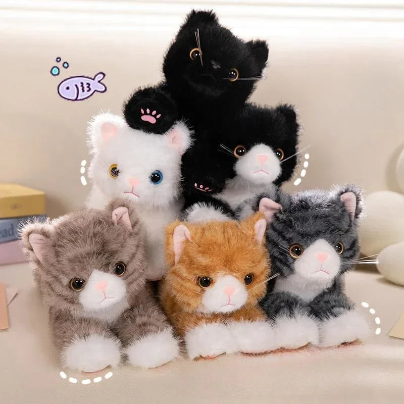 New Cute Simulation Cat Plush Toys Soft Stuffed 5 Colour Kitten Model Fake Cat Realist Animals Kids Girls Valentine's Day Gift