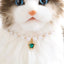 Pearl Chain Accessories for Cats Zircon Heart Pet Products Small Medium Puppy Neck Wear Wedding Birthday Gift Pet Dog Collar