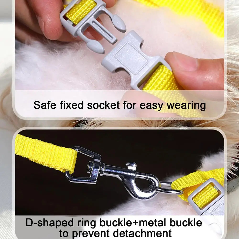 Dog Harness Vest Set Cat Clothes Small Dogs Reflective Breathable Adjustable Outdoor Walking Chest Strap Pet Supplies
