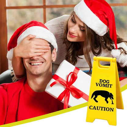 Cat Dog Vomit Caution Sign Funny Creative Dog Cat Vomit Caution Sign 3D Printed Yard Sign Cat Dog Vomit Warning Sign Board