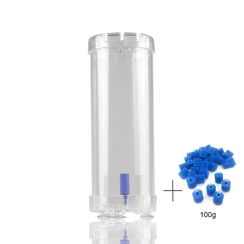 Transparent  Aquarium Filter Fish Tank Fluidized Moving Bed Filter Bubble Bio Filter Media With Air Stone And Sponge Filters New