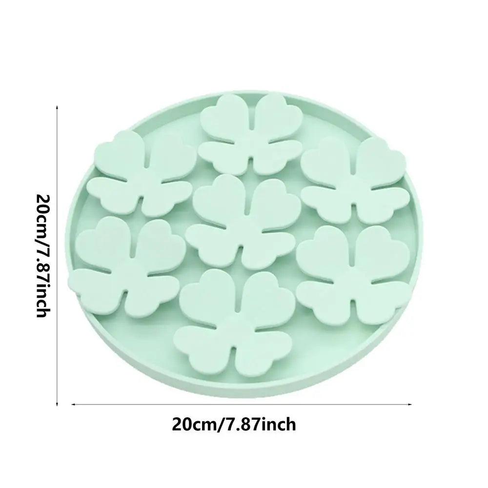 Lick Mat For Dogs Suction Dog Butter Lick Pad Raised Flower Design Dog Puzzle Bowl For Boredom Relief Floor Or Wall Treats