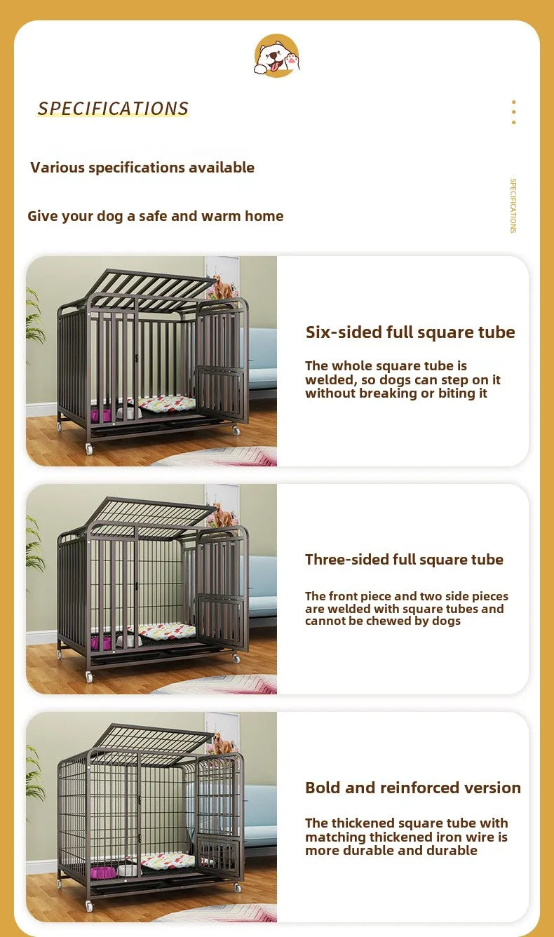 Dog cage Household Indoor with toilet Large Medium Small Dog Teddy Corgi Bichon Shiba Golden Retriever Large cage Kennel