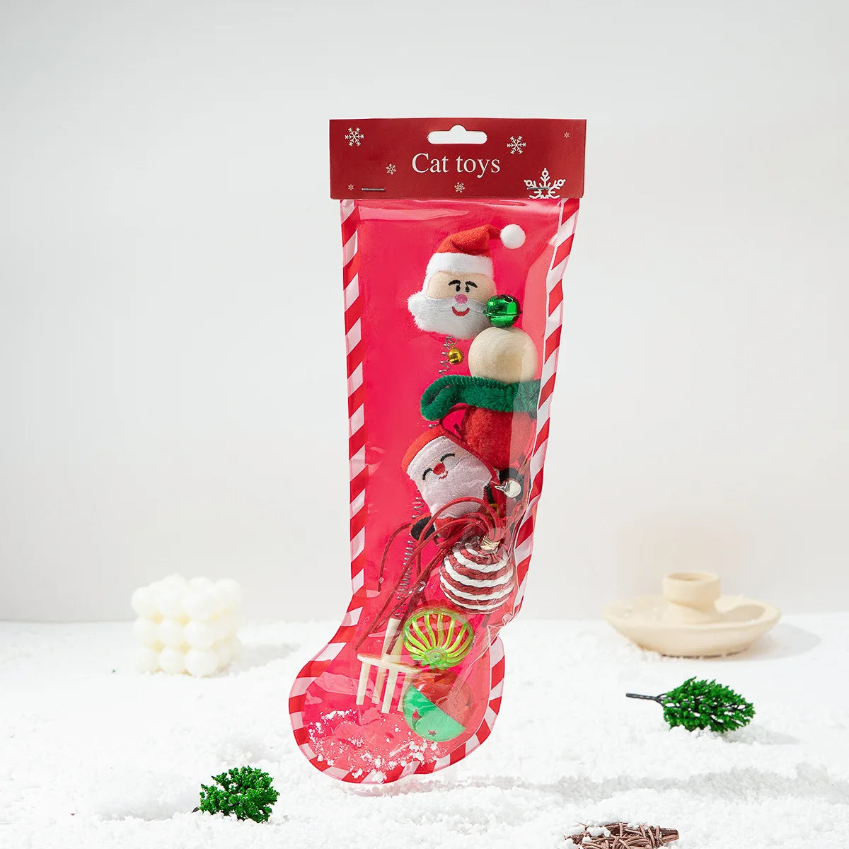 Cat Toy Cat Teaser Sticks Christmas Cat Toy Set New Product Cat Fun Stick Bell Ball Fun Interactive Pet Supplies