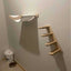 Cat Wall Climbing Shelves Wall Mounted Hammock Cat Scratching Post Wooden Stairway Shelves with Sisal Rope Ladder Wall Cat Tree