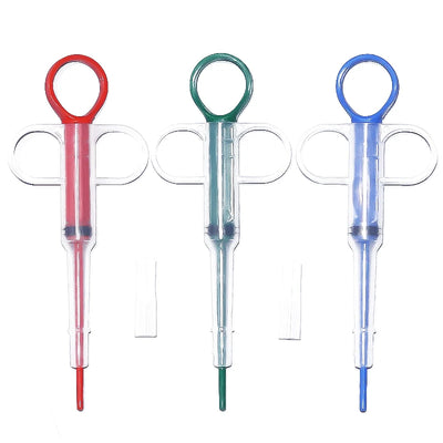 Pet Medical Feeder Syringe - Red, Blue, Green